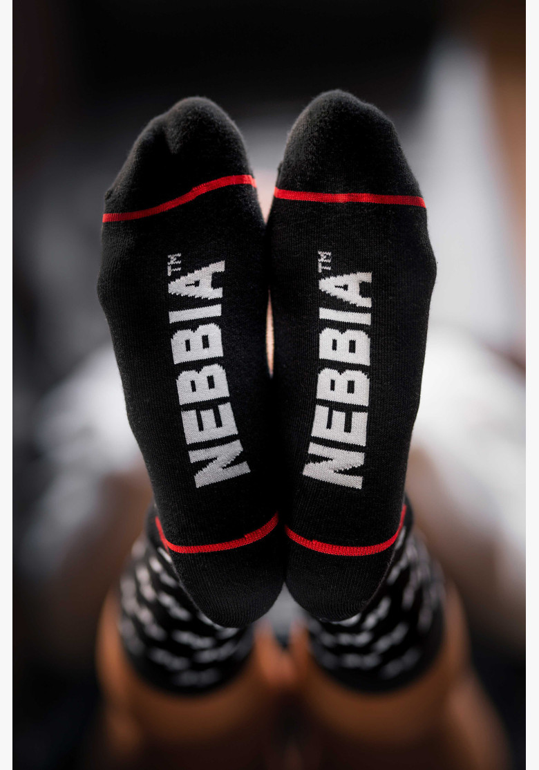 NEBBIA N-pattern high socks black NEBBIA N-pattern high socks black