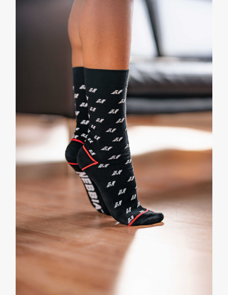 NEBBIA N-pattern high socks black