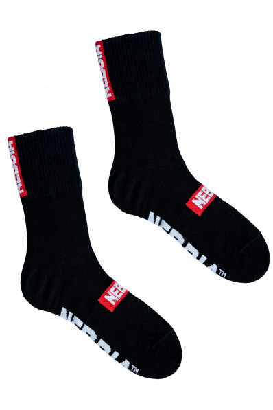NEBBIA "EXTRA MILE" crew socks black
