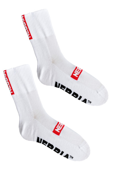 NEBBIA "EXTRA MILE" crew socks white