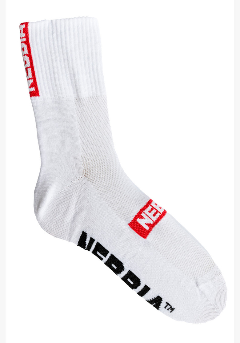 NEBBIA "EXTRA MILE" crew socks white