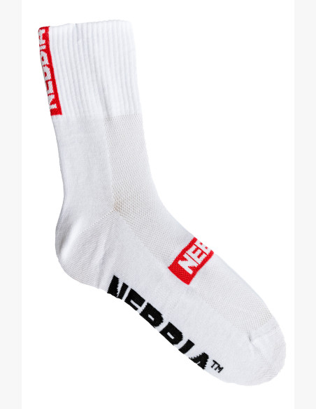 NEBBIA "EXTRA MILE" crew socks white
