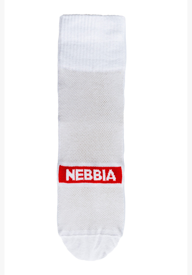 NEBBIA "EXTRA MILE" crew socks white