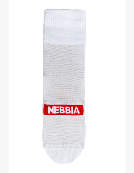NEBBIA "EXTRA MILE" crew socks white