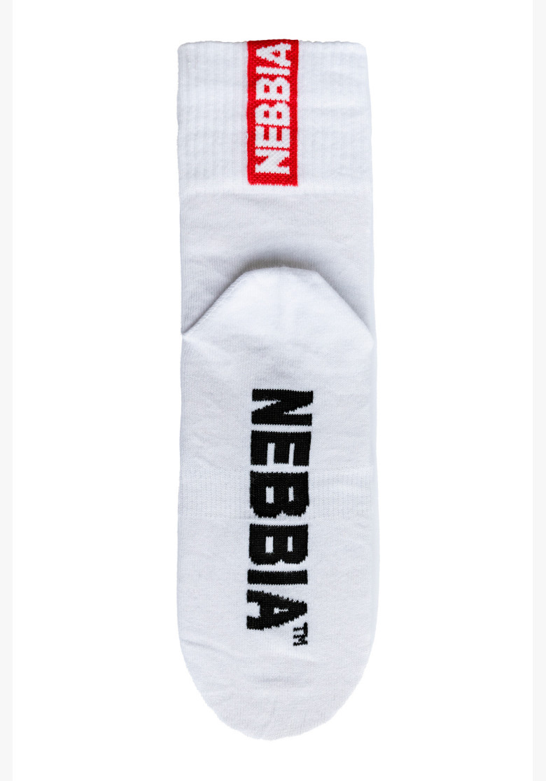 NEBBIA "EXTRA MILE" crew socks white