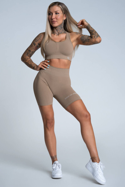 Gym Glamour Bikery Push Up Shorts Nude