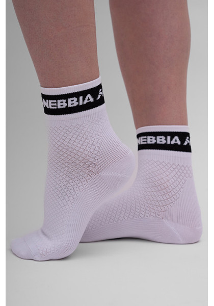 NEBBIA “HI-TECH” crew ponožky biela
