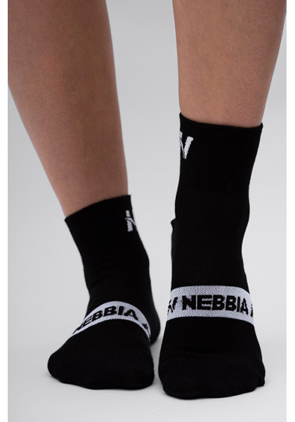 NEBBIA “EXTRA PUSH” crew ponožky čierna