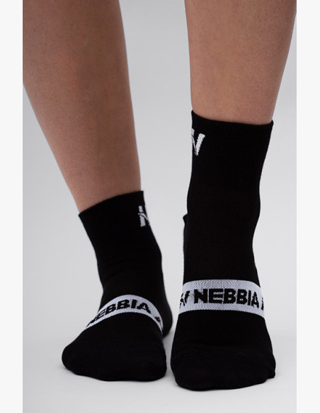 NEBBIA "EXTRA PUSH" crew socks black
