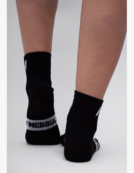 NEBBIA "EXTRA PUSH" crew socks black