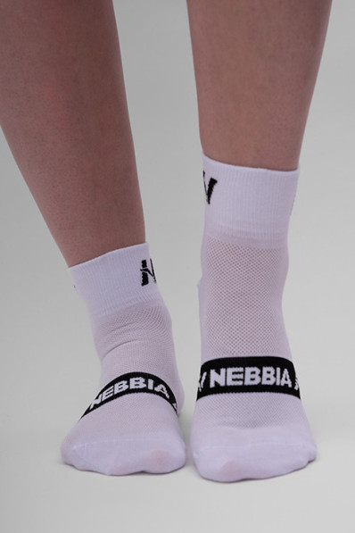 NEBBIA "EXTRA PUSH" crew socks white