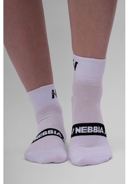 NEBBIA “EXTRA PUSH” crew ponožky biela