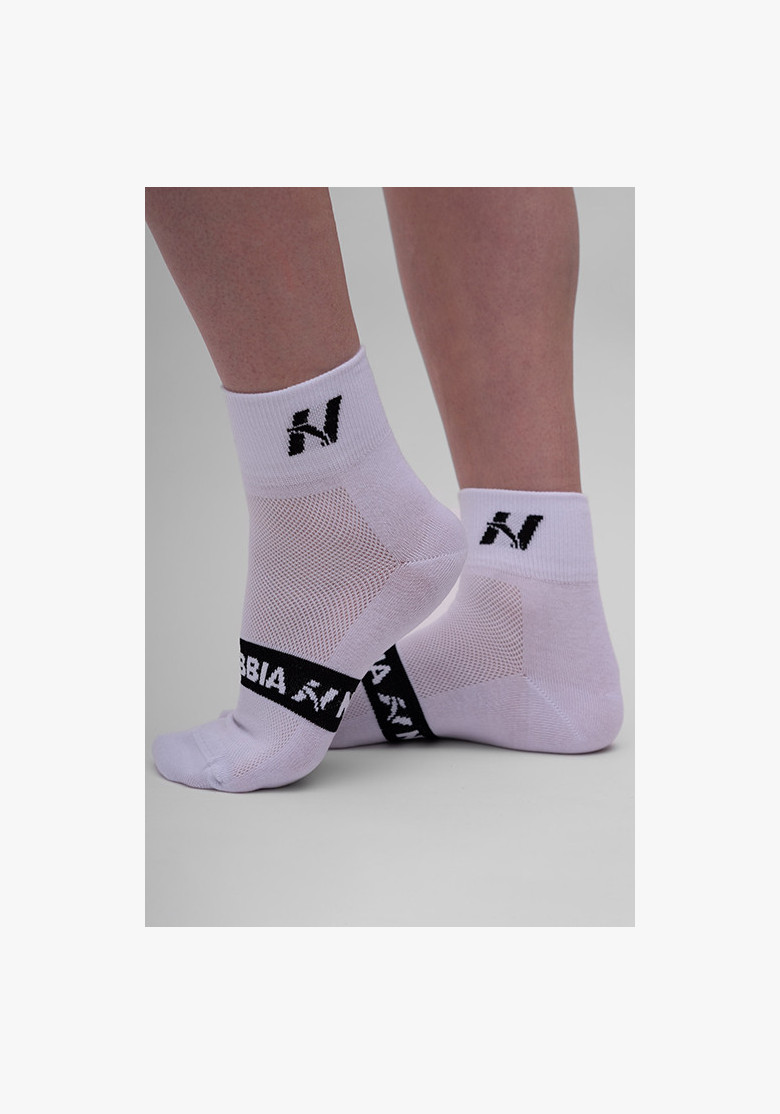 NEBBIA "EXTRA PUSH" crew socks white