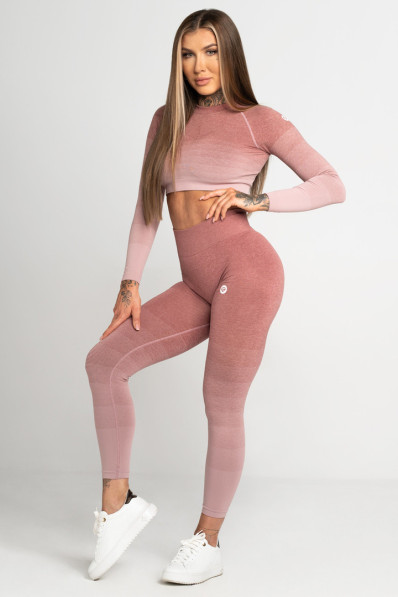 Legíny Gym Glamour Bezšvíkové Taupe Ombre