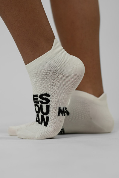 NEBBIA "HI-TECH" crew socks YES YOU CAN white