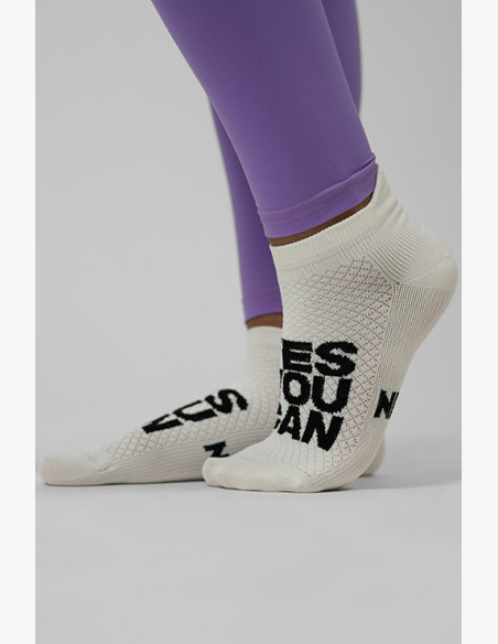 NEBBIA "HI-TECH" crew socks YES YOU CAN white