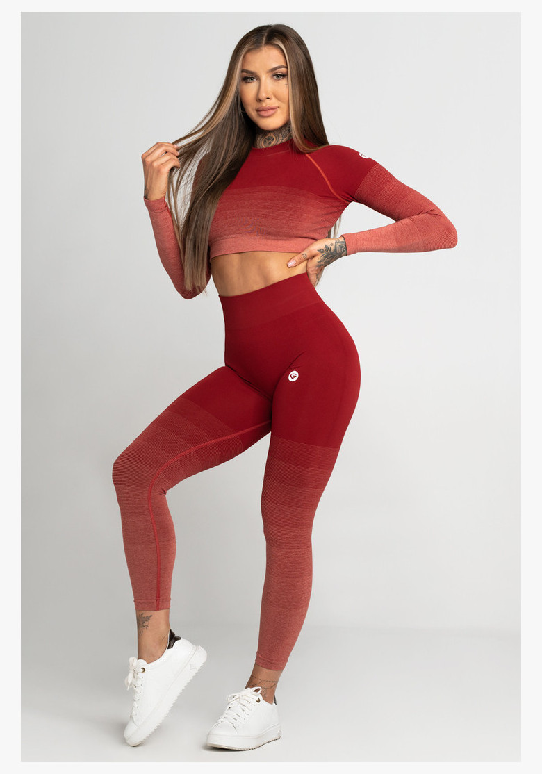 Legíny Gym Glamour Bezšvíkové Bordo Ombre