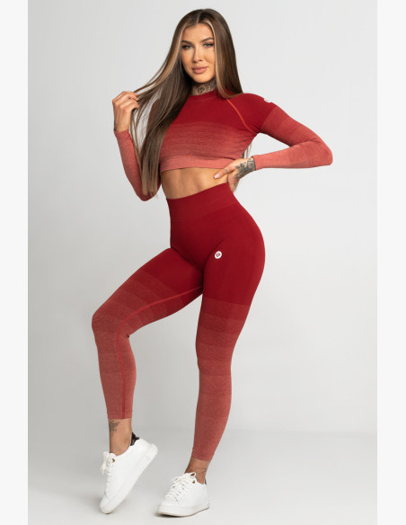 Gym Glamour Seamless Leggings Bordo Ombre
