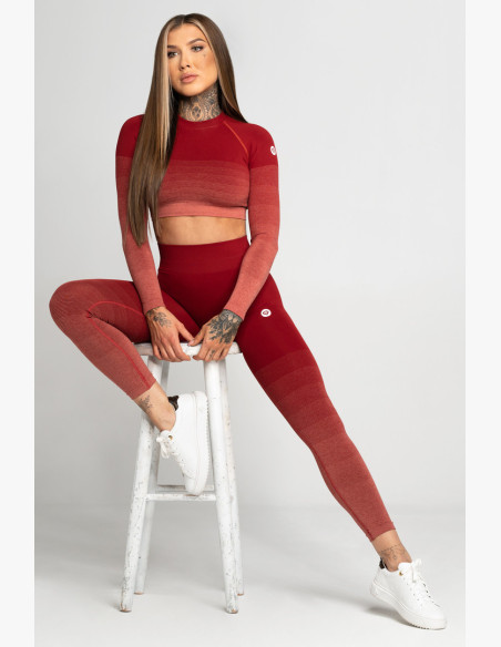 Gym Glamour Seamless Leggings Bordo Ombre