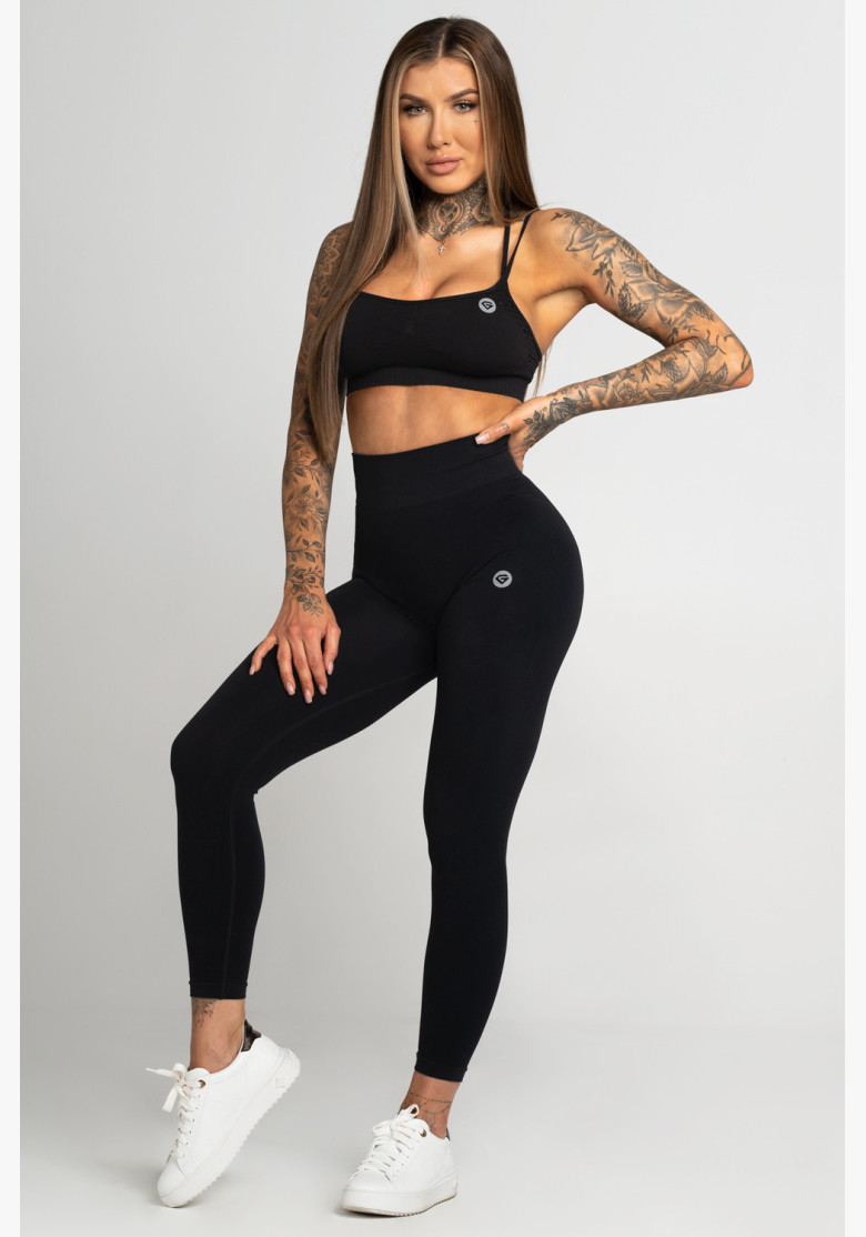 Legíny Gym Glamour Bezšvíkové Black Second Skin