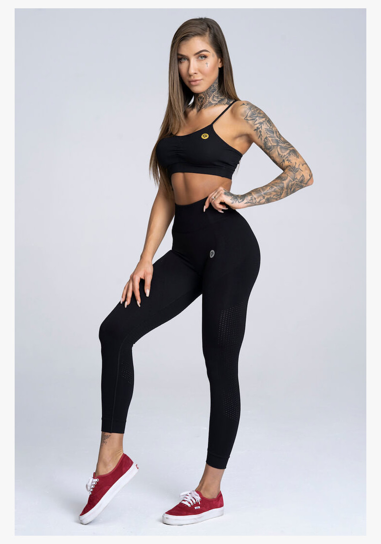 Legíny Gym Glamour Bezšvíkové Black