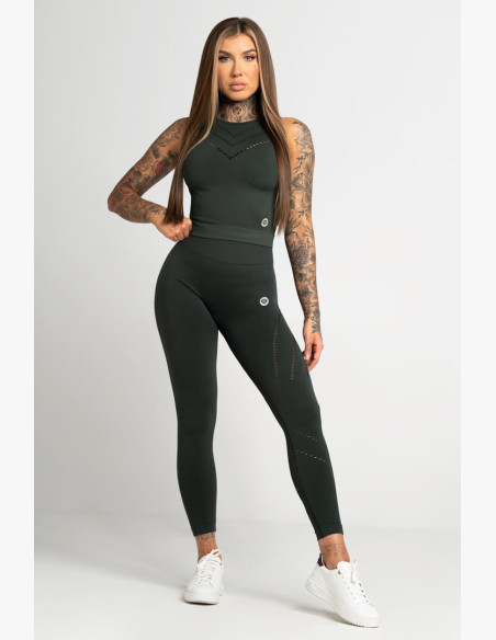 Gym Glamour Asymmetrical Deep Forest Leggings