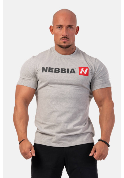 NEBBIA Red "N" tričko šedá