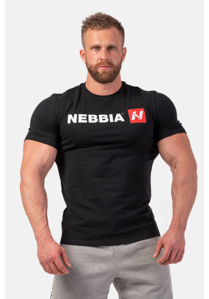 NEBBIA Red "N" tričko čierna