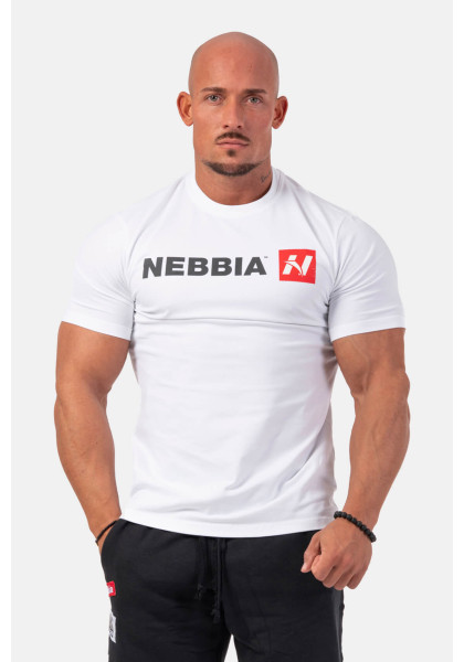 NEBBIA Red "N" tričko biela
