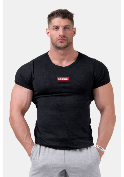 NEBBIA Red Label Muscle Back tričko čierna
