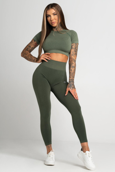 Legíny Gym Glamour Second Skin Khaki
