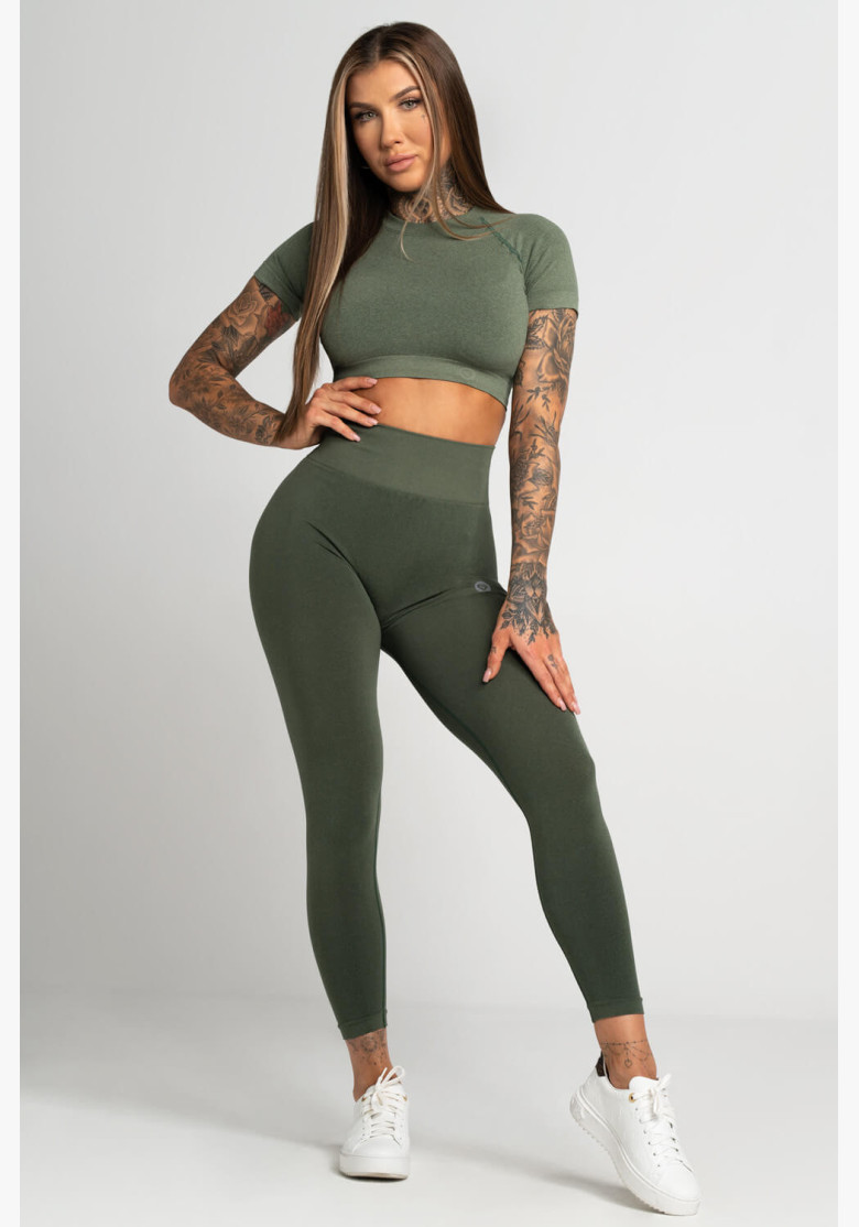 Legíny Gym Glamour Second Skin Khaki