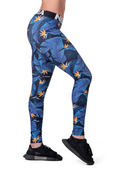NEBBIA Mid-waist Ocean Power Leggings Blue