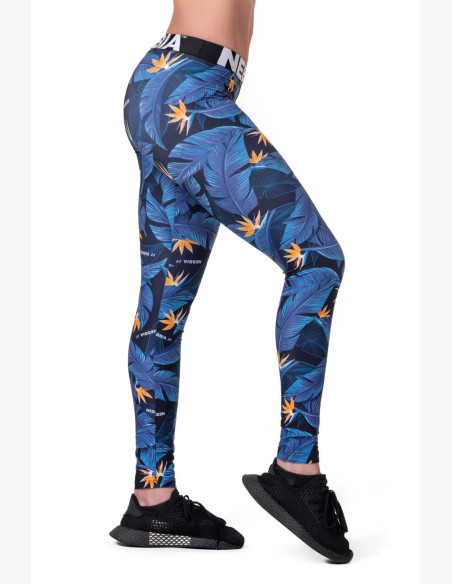 NEBBIA Mid-waist Ocean Power Leggings Blue