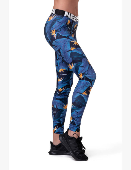NEBBIA Mid-waist Ocean Power Leggings Blue