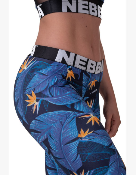 NEBBIA Mid-waist Ocean Power Leggings Blue