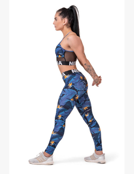 NEBBIA Mid-waist Ocean Power Leggings Blue