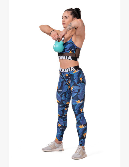 NEBBIA Mid-waist Ocean Power Leggings Blue