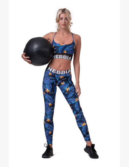 NEBBIA Mid-waist Ocean Power Leggings Blue