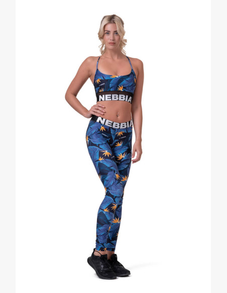 NEBBIA Mid-waist Ocean Power Leggings Blue
