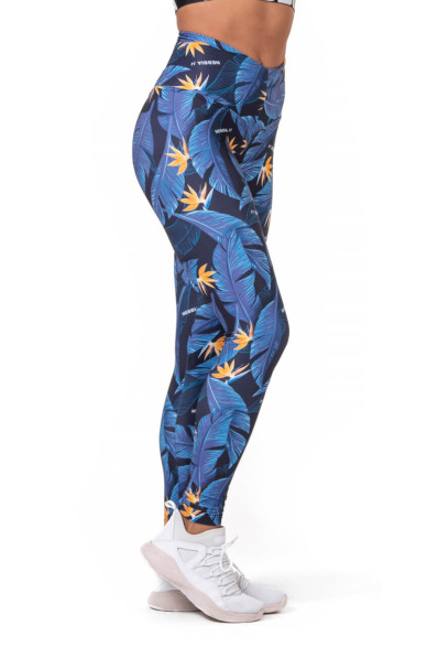 NEBBIA High-waist Ocean Power Leggings Blue