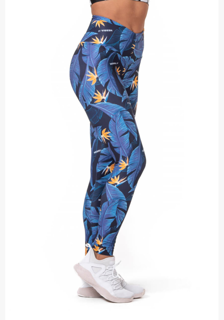 NEBBIA High-waist Ocean Power Leggings Blue