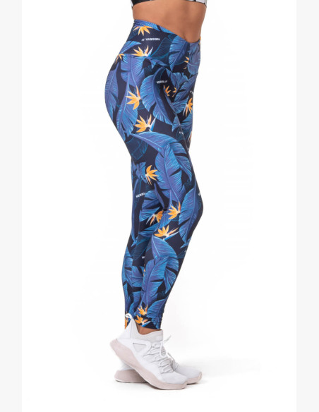 NEBBIA High-waist Ocean Power Leggings Blue