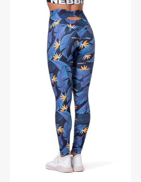 NEBBIA High-waist Ocean Power Leggings Blue