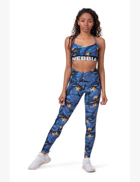 NEBBIA High-waist Ocean Power Leggings Blue