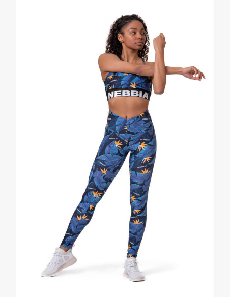 NEBBIA High-waist Ocean Power Leggings Blue
