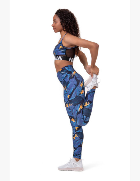 NEBBIA High-waist Ocean Power Leggings Blue
