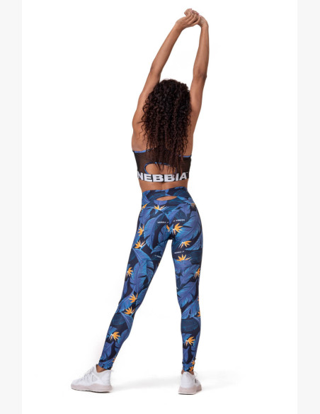 NEBBIA High-waist Ocean Power Leggings Blue