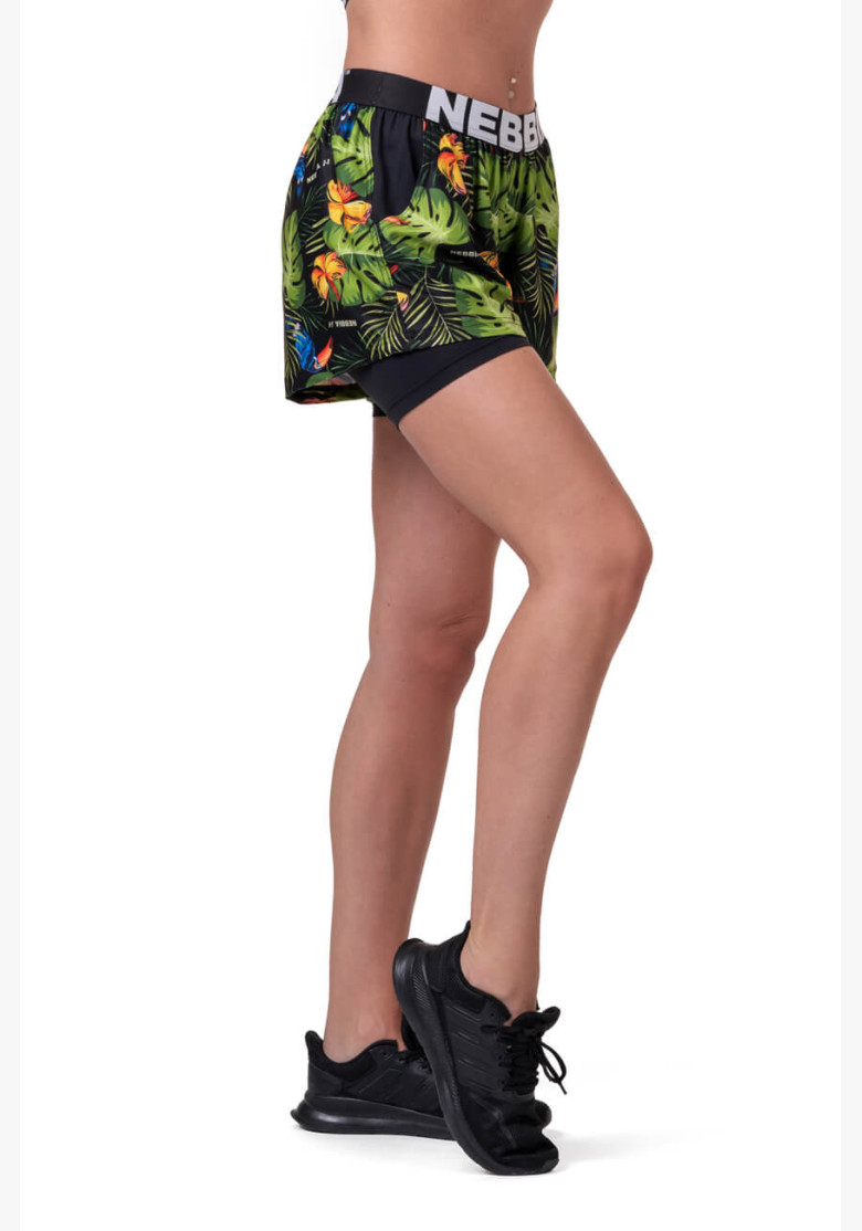 NEBBIA High-energy Double Layer shorts green