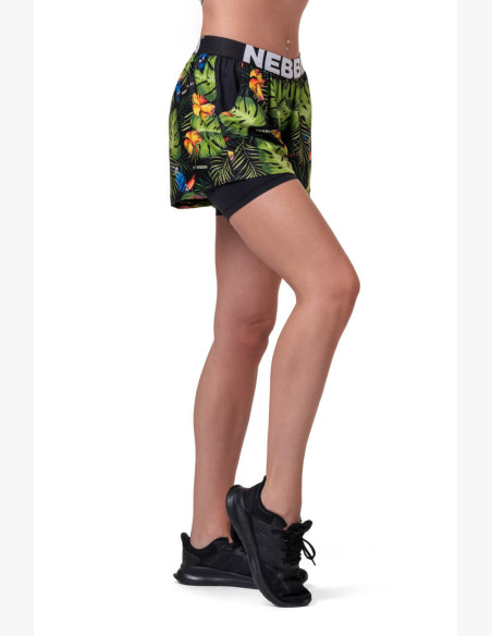 NEBBIA High-energy Double Layer shorts green